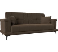 Прямой диван Лига диванов Неаполь полностью рогожка коричневая 111944