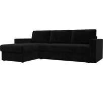 Угловой диван Лига диванов Траумберг левый полностью велюр черный 108708L