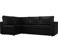 Угловой диван Лига диванов Оливер левый угол полностью экокожа черная 102080L