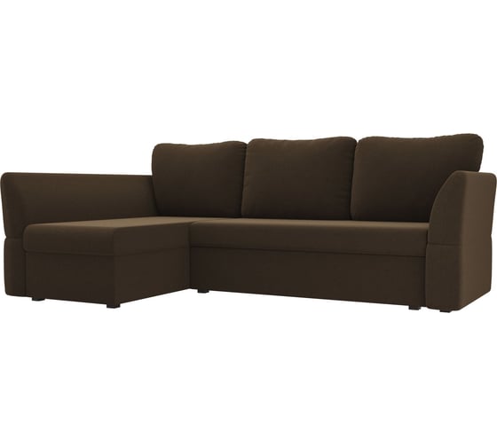 Угловой диван Лига диванов Гесен левый полностью микровельвет коричневый 29319L 1