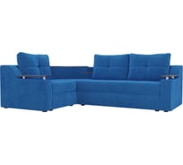 Угловой диван Лига диванов Тесей левый полностью велюр голубой 107613L