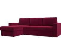 Угловой диван Лига диванов Траумберг левый полностью микровельвет бордовый 27894L