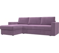 Угловой диван Лига диванов Траумберг левый полностью микровельвет сиреневый 108695L