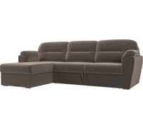 Угловой диван Лига диванов Бостон левый полностью велюр коричневый 100530L