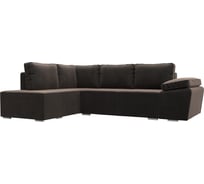 Угловой диван Лига диванов Хьюго угол левый полностью велюр коричневый 101245L