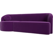 Прямой диван Лига диванов Лига-027 угол левый полностью микровельвет фиолетовый 119553L