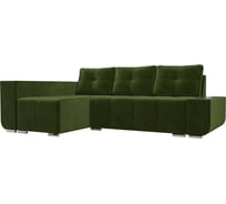 Угловой диван Лига диванов Амадэус Люкс левый полностью микровельвет зеленый 109718L