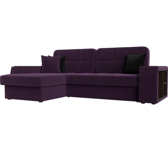 Угловой диван Лига диванов Брюссель левый полностью велюр фиолетовый 110653L 1