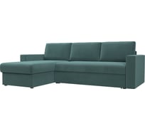 Угловой диван Лига диванов Траумберг левый полностью Велюр бирюзовый 108704L