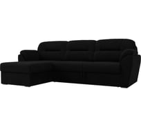 Угловой диван Лига диванов Бостон левый полностью микровельвет черный 109498L
