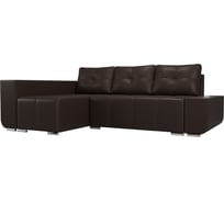Угловой диван Лига диванов Амадэус Люкс левый полностью экокожа коричневая 109729L