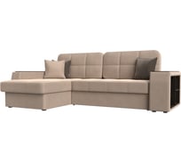 Угловой диван Лига диванов Брюссель левый полностью велюр бежевый 110647L