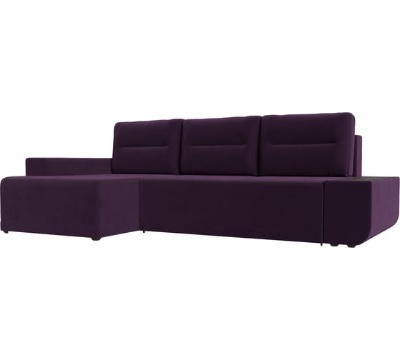 Угловой диван Лига диванов Чикаго левый полностью велюр фиолетовый 110732L 1