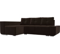 Угловой диван Лига диванов Амадэус Люкс левый полностью микровельвет коричневый 109720L