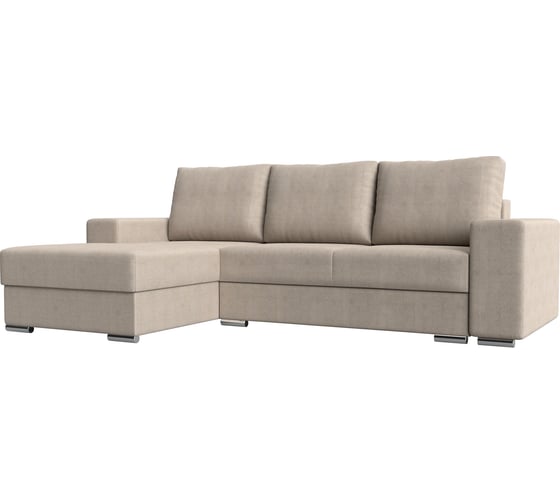 Угловой диван Лига диванов Дрезден левый полностью рогожка бежевая 111805L 1