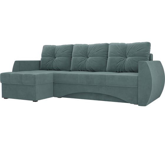 Угловой диван Лига диванов Сатурн левый полностью Велюр бирюзовый 101046L 1