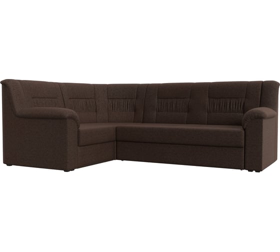 Угловой диван Лига диванов Карелия левый угол полностью рогожка коричневая 113360L 1