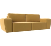 Прямой диван Лига диванов Беккер полностью микровельвет желтый 108527