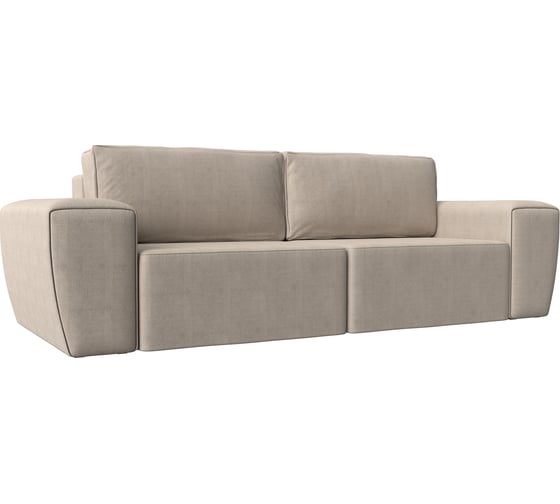 Прямой диван Лига диванов Беккер полностью рогожка бежевая 108534 1