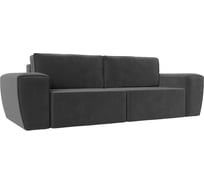 Прямой диван Лига диванов Беккер полностью велюр серый 108522