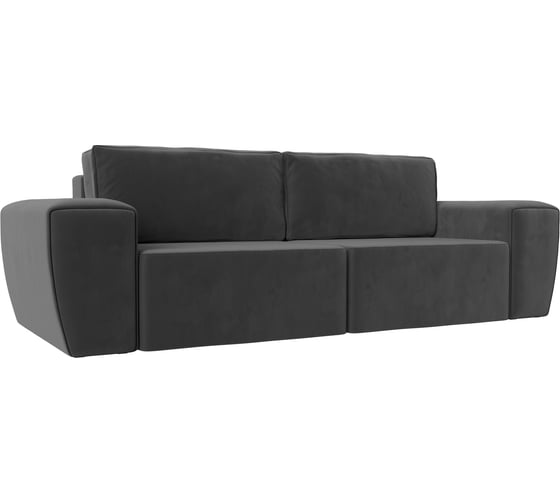 Прямой диван Лига диванов Беккер полностью велюр серый 108522 1
