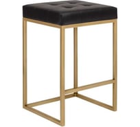 Полубарный стул GreenWeen SOHO золотой каркас, сидение экокожа цвет Black, 660x420x380, GW-SOHO-G-LEA-BLACK