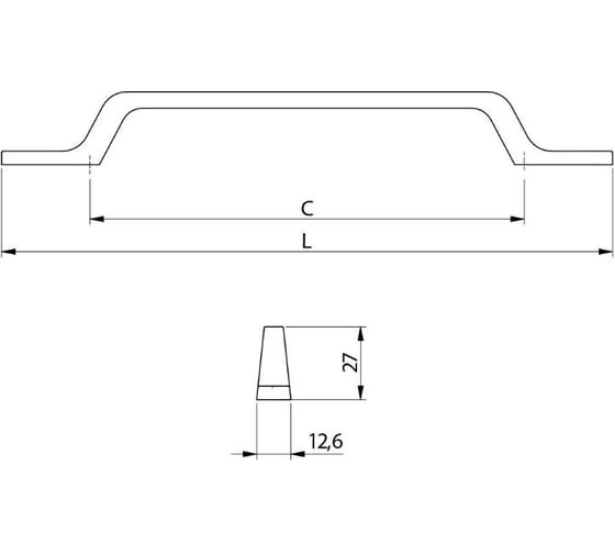 Ручка GTV FLAVIO 160 мм, хром UZ-FLAVIO-160-01