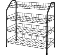 Этажерка для обуви InHome 660x280x700 мм, 4 полки, черный ЭТИ2/Ч