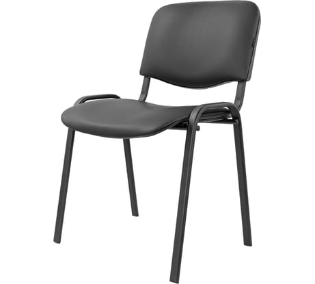 Стул офисный кожзам черный, черные ножки Gigant GCH-01 (BL)