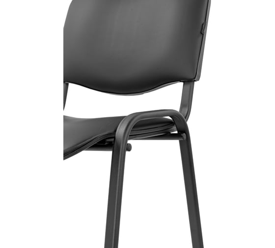 Стул офисный кожзам черный, черные ножки Gigant GCH-01 (BL)