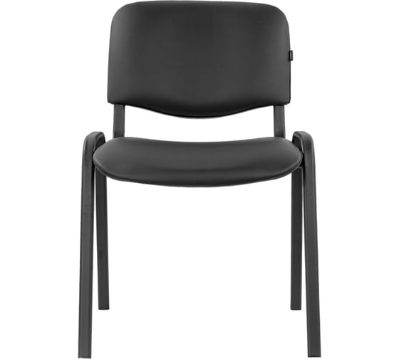 Стул офисный кожзам черный, черные ножки Gigant GCH-01 (BL)