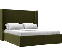 Интерьерная кровать Лига диванов Ларго 160 микровельвет зеленый 101325