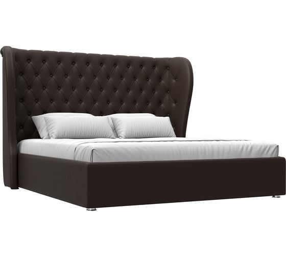 Интерьерная кровать Лига диванов Далия 180 экокожа коричневый 108307 1