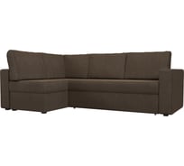 Угловой диван Лига диванов Оливер левый угол полностью рогожка коричневая 102075L