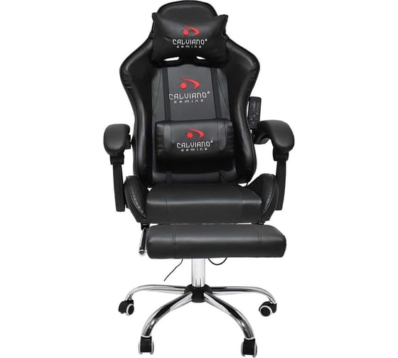 Вибромассажное кресло Сalviano AVANTI ULTIMATO total black с подножкой 2073009500160