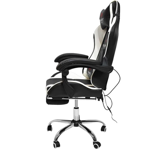 Вибромассажное кресло Сalviano AVANTI ULTIMATO black/white/black с подножкой 2073009500122