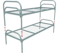 Двухъярусная кровать SAMGRUPP металлическая модульная "Стандарт + 2" (900х1900, сетка 100х50, 2 перемычки) КД-С-УС2 900х1900 (100х50) модуль