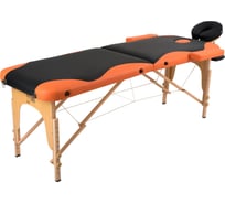 Массажный стол Atlas Sport складной 2-с 60 см деревянный, черно-оранжевый 2071000016061