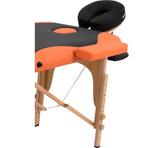 Массажный стол Atlas Sport складной 2-с 60 см деревянный, черно-оранжевый 2071000016061