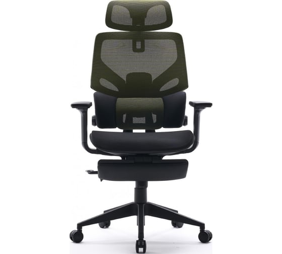 Кресло CACTUS CS-CHR-MC01-LGNBK салатовый сиденье черный сетка/ткань с подголовником крестовина пластик 1884166
