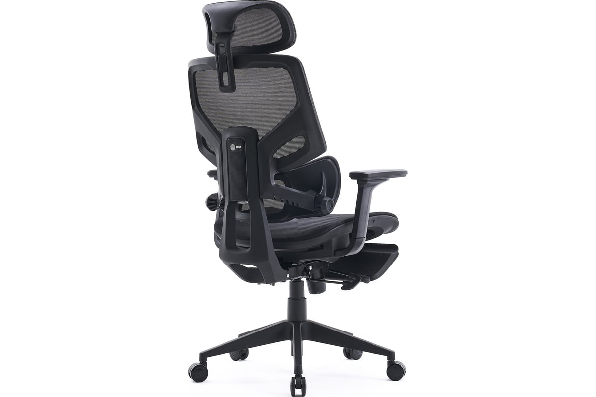 Кресло CACTUS CS-CHR-MC01-GYBK серый сиденье черный с подголовником .