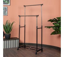 Напольная вешалка для одежды Helex Home черная/серебристая W-12