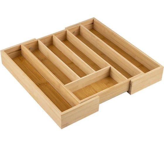 Раздвижной лоток для столовых приборов Mallony bamboo 36x26(38)х5/5 см 105123