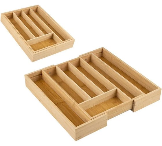 Раздвижной лоток для столовых приборов Mallony bamboo 36x26(38)х5/5 см 105123