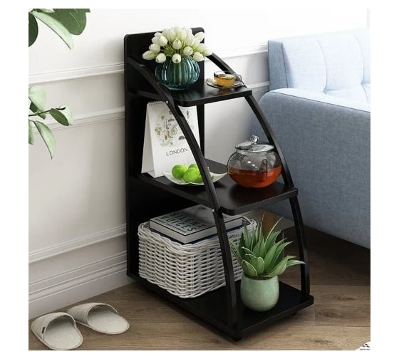 Полка Homium Style, цвет черный 3 уровня shelf01-07black