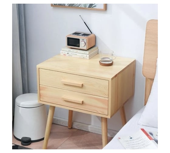 Тумба Homium с ящиками Cozy, цвет светлое дерево, размер 45x35x59 см, на ножках stand04