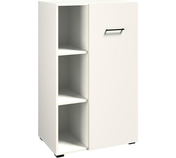 Шкаф Комус in homeoffice полузакрытый, 644x416x1062, белый 1232565
