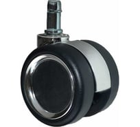 Мебельное колесо MFK-TORG штырь, М11, 60 мм, двойное, вставка и обод хром, с подшипником 602523-11