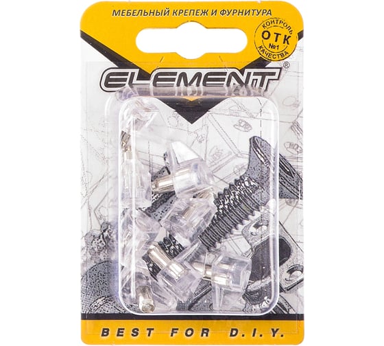 Г-образный стеклодержатель ELEMENT d5 мм прозрачный 8 шт 269180