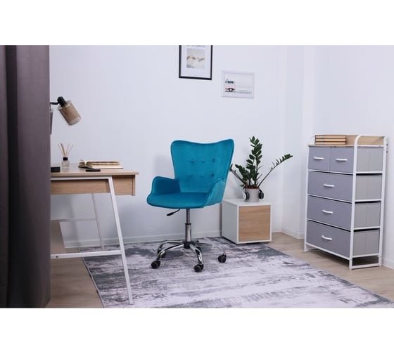 Поворотное кресло AKS Home BELLA, велюр бирюзовый 61454